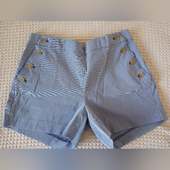 Banana Republic Pants - Banana Republic Blue and White Striped Shorts